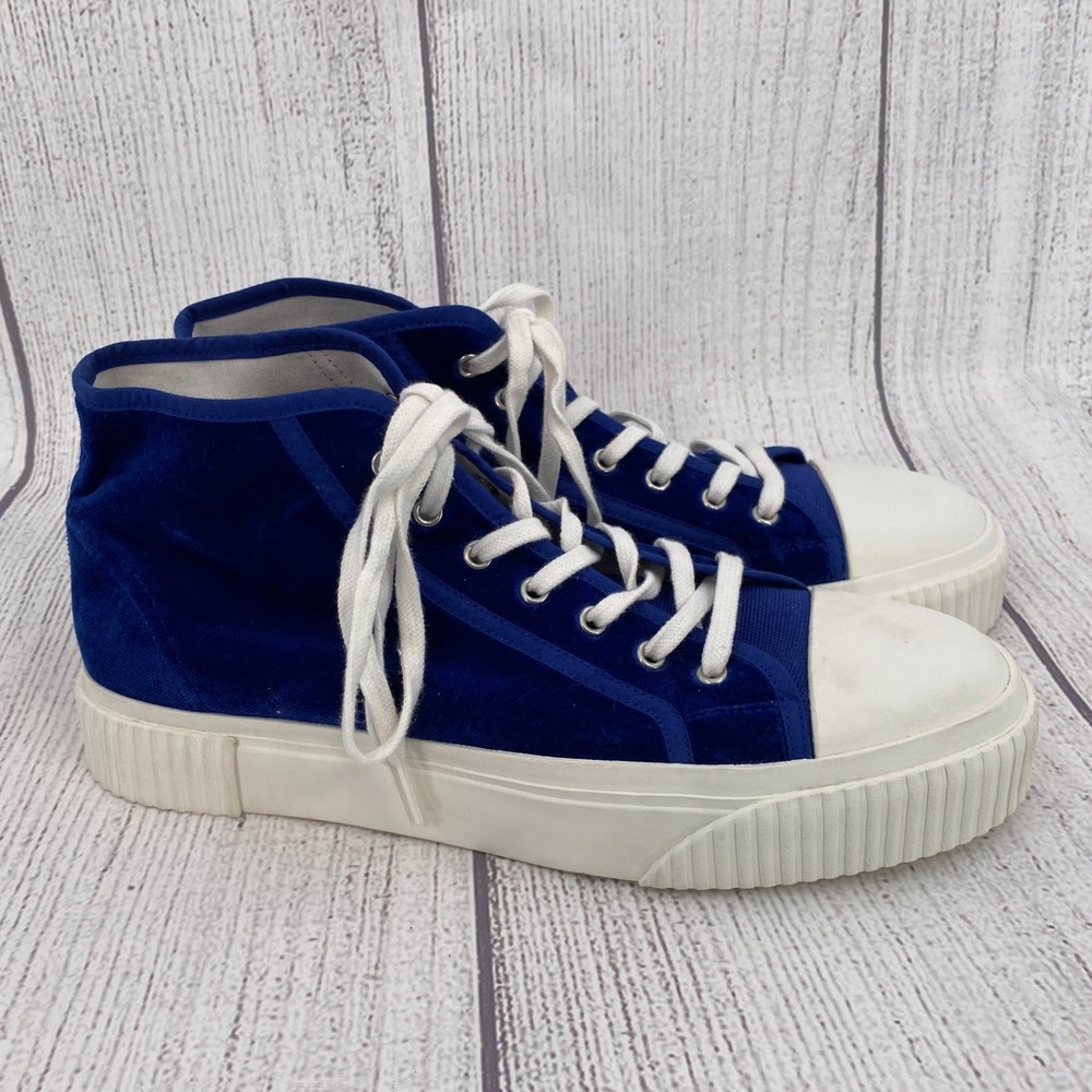 Theory Project High Top Sneakers Men 42 Blue Velvet Urban Designer Casual Luxe